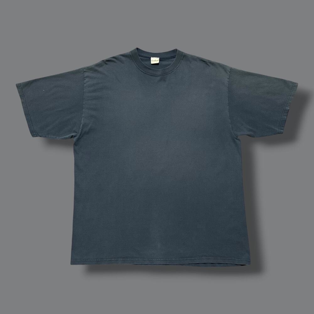 Vintage Sun Faded Shirt Blank Tee Navy Blue 90s Minimalist Grunge Aesthetic XLT